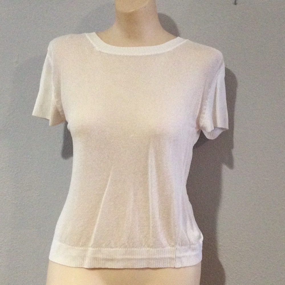 YY Sheer Button Back White Shirt Size Medium